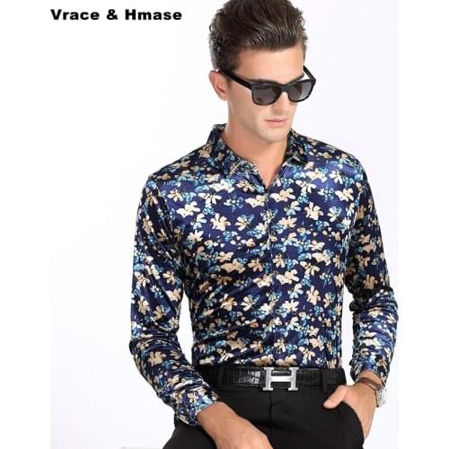 SpingAutumn 2017 Pleuche skin-friendly excellent quality men shirt Top fashion bussiness casual printing long sleeve shirt M-3XL