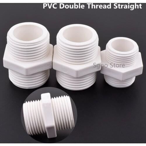1/2"~2" Male Thread Equal Diameter Joints PVC Pipe Connector Garden Irrigation Fish Tank Aquarium Drainage Intake Joint