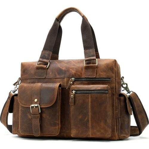 Bag Genuine Leather Mens Briefcase Messenger Bag Mens Leather Laptop Bag For men Office Bags For Men Briefcase Handbags