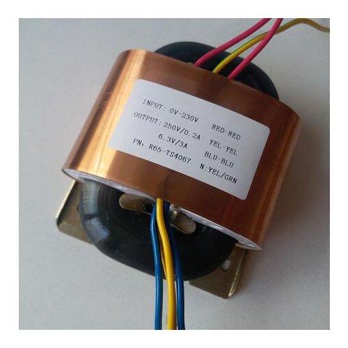 6.3V 3A 250V 0.2A R Core Transformer R65 70VA custom transformer 230V input copper shield output for Pre-decoder Power amplifier