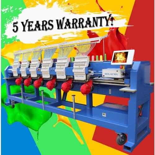 High quality 6 heads computer embroidery machine HOLiAUMA cap/t-shit/flat cap embroidery machine with 1200 spm high speed