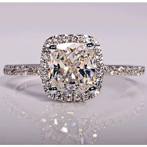 YINHED Princess Cut 3 Carat SONA CZ Wedding Rings for Women Solid 925 Sterling Silver Ring Cubic Zirconia Fashion Jewelry ZR295