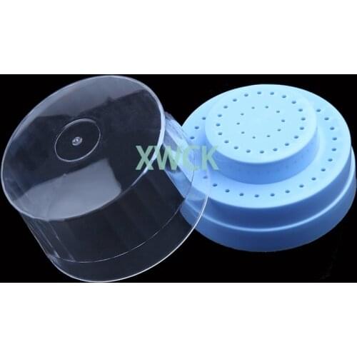 1pcs 60Hole Nail Grinding Head Box Dental (Round) Plastic Bur Holder Burs Block Case Box