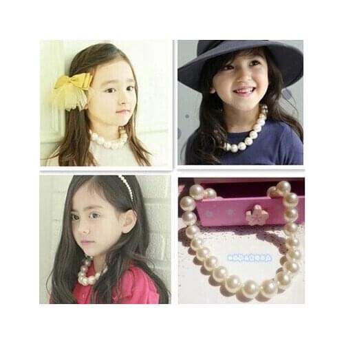 1pcs fashion new Rope Children Beads Necklace Cute white Combination Environmental Beautiful Gifts bracelet pearl necklace