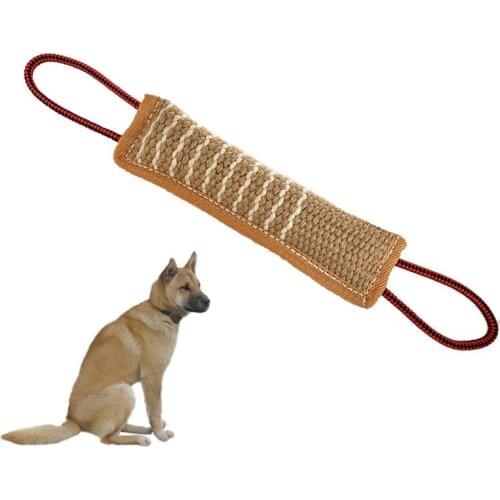 1PC Dog Bite Tug Bite-Resistant Pet Chew Toy Portable Jute Puppy Teething Toy Dog Pull Toy Pet Teeth Cleaning Supply Pet Toy
