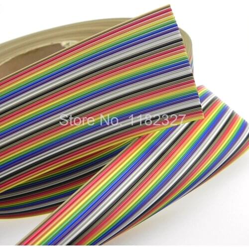 10 meters/lot) ribbon cable 34 WAY Flat Color Rainbow Ribbon Cable wire Rainbow Cable 34P ribbon cable 1.0MM pitch