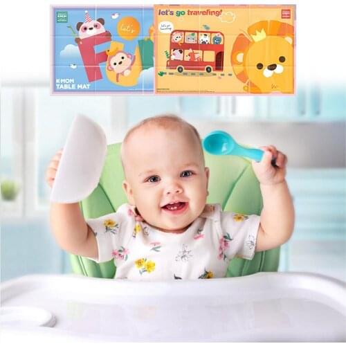 20PCS Placemats Table Mat Kids Tableware Cartoon Disposable Dining Table Disc Pads Coasters Portable Tableware Pad 12x18in