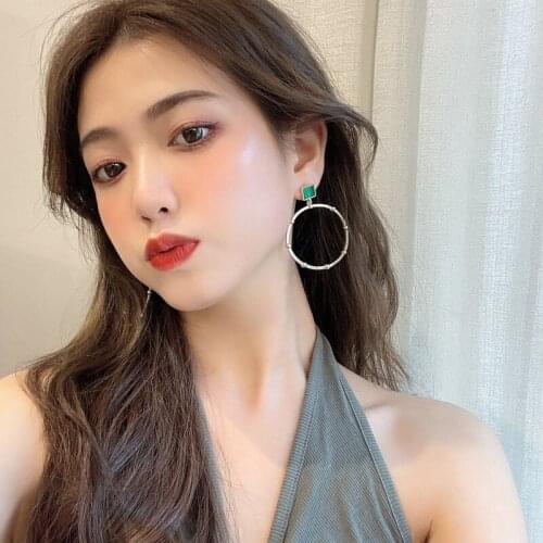 2021 European and American exaggerated geometric circle earrings personality temperament net red big new trendy earrings