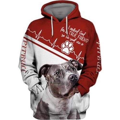 2021 Fashion Animal Pit Bull 3D Printed Hoodie Men Women Casual Pet Dog Designs Hooded Oversized Hooded Coat Drop Shipping WQ-50