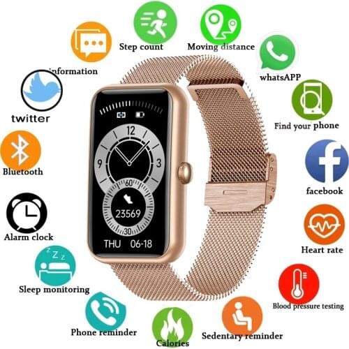 2021 Sport Women Smart Watch For Huawei Smart Bracelet Exercise Men Blood Pressure Heart Rate IP68 Waterproof Ladies Smartwatch
