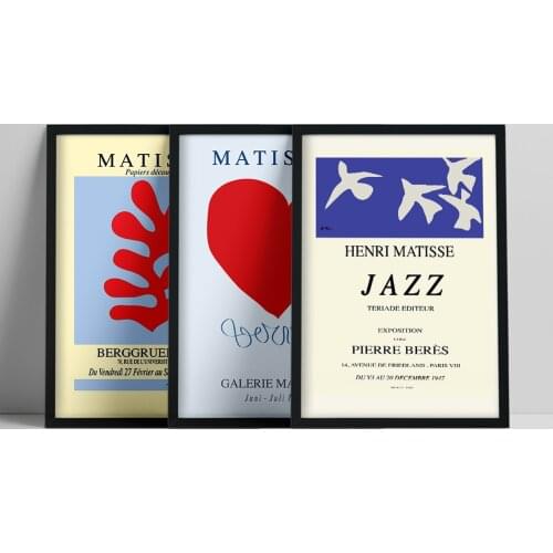 Matisse Geometric Love Leaf Abstract Vintage Wall Art Canvas Painting Nordic Posters And Prints Wall Pictures Living Room Decor