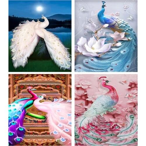 DIY Diamond Painting Peacock Full Round Drill 5D Diamond Embroidery Mosaic Animal Picture Cross Stitch Home Decor Gift