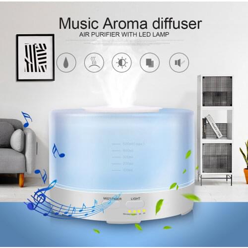 Aroma diffuser 500ML Bluetooth music aroma diffuser LED color changing 12W humidifier household ultrasonic humidifier