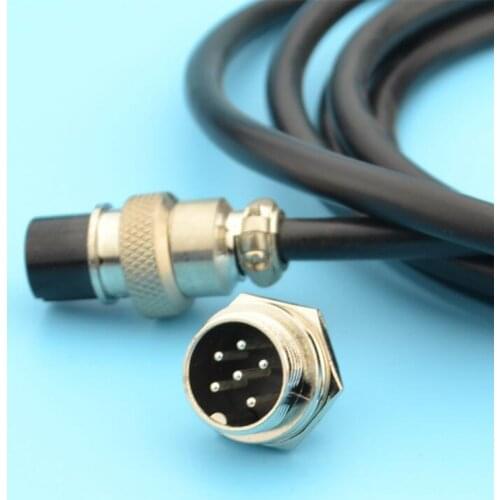 1Set GX16 6 pins 16mm aviation connector with 1.5m cable