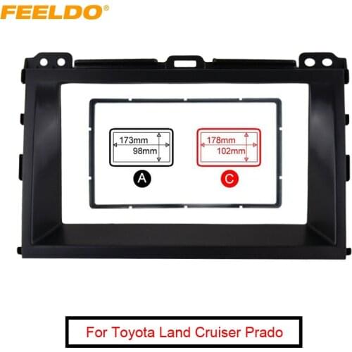 FEELDO Car Refitting Radio Stereo DVD Frame Fascia Dash Panel Installation Kits For Toyota Land Cruiser Prado (J120:2002-2009)