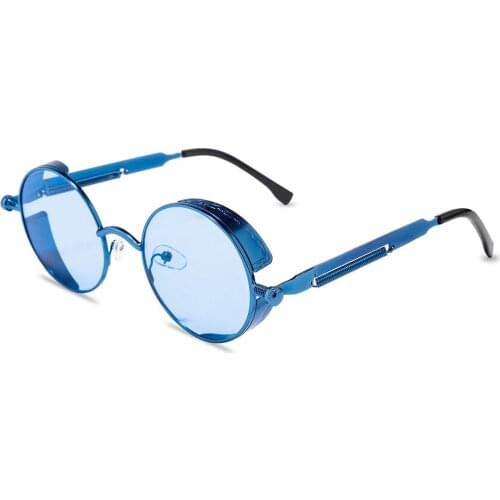 Bohosco Men Retro Steampunk Gothic Sunglasses Vintage Round Males Glasses UV400 Fashion Metal Driving Traveling Goggle