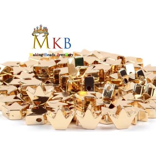 Natural Stone Beads KC Light Gold Plated Hematite Crown Beads For Jewelry Making DIY Bracelet Earring Jewellery Accessories