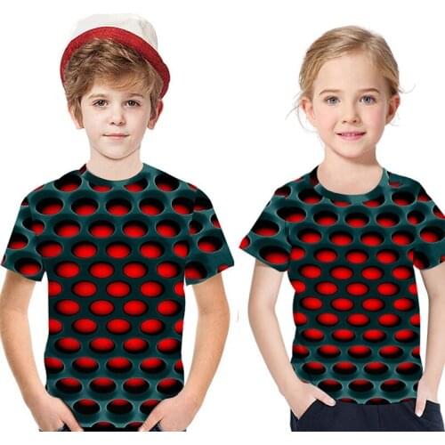 2020 Cross Border Childrenswear New Product 3D Digital Printing Hive KIDS T-shirt Europe and America Popular Brand Tops