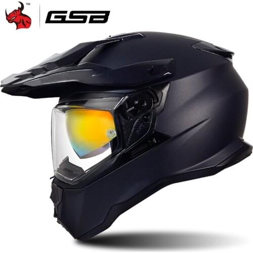 GSB Flip Up Motorcycle Helmet Anti Fog Helmet Motorcycle Double Lens Casco Moto With Removable Off-road Helmet Brim For Man