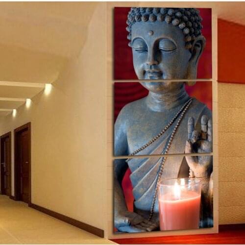 Traditional Decor Painting Art Picture HD No Framed 3 Panel Modern Buddha Print Painting Picture On Canvas Living Room