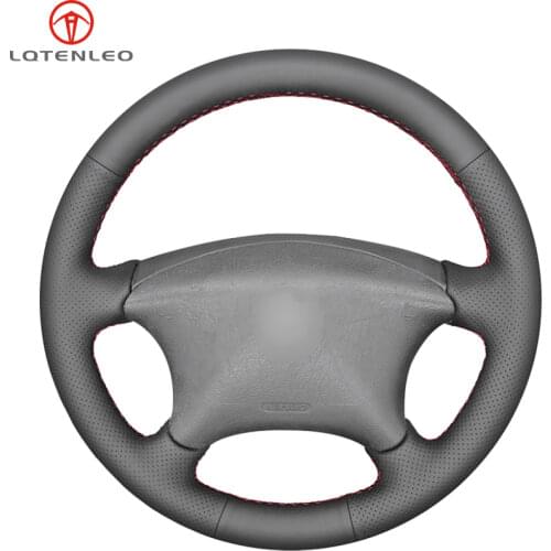 LQTENLEO Black Artificial Leather Car Steering Wheel Cover For Citroen Xsara Picasso C5 2001-2010 Peugeot Partner 807 2003-2008