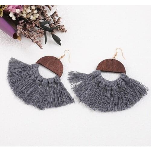 Macrame Tassels Christmas Earring Bohemian Casual Ethnic Handmade Hot Sale Simple Trendy Statement Wedding Earrings for Women