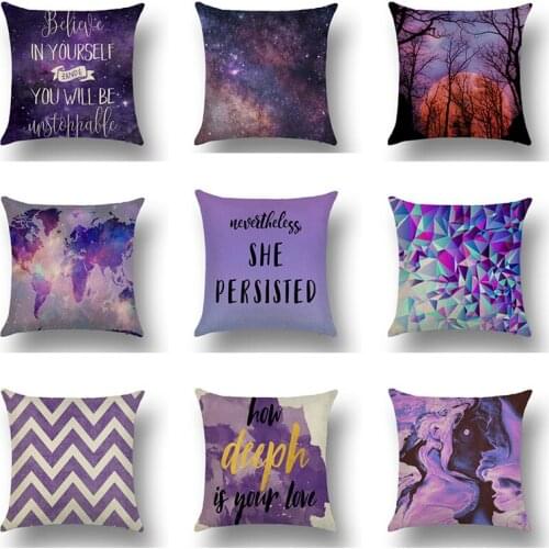 Cartoon Purple Series Cushion Polyester Pillow Case Home Decorative Pillows for Sofa Car Throw Pillows Decor Home