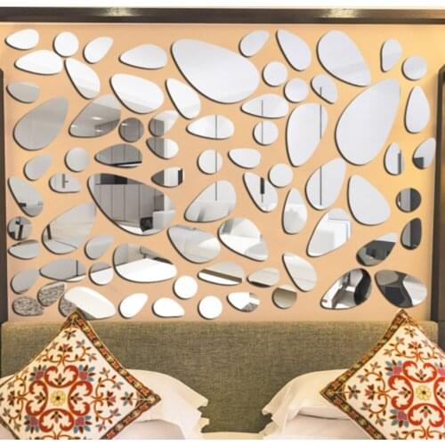 Pebble mirror wall paste removable acrylic mirror wall paste is suitable for home decoration, living room and bedroom
