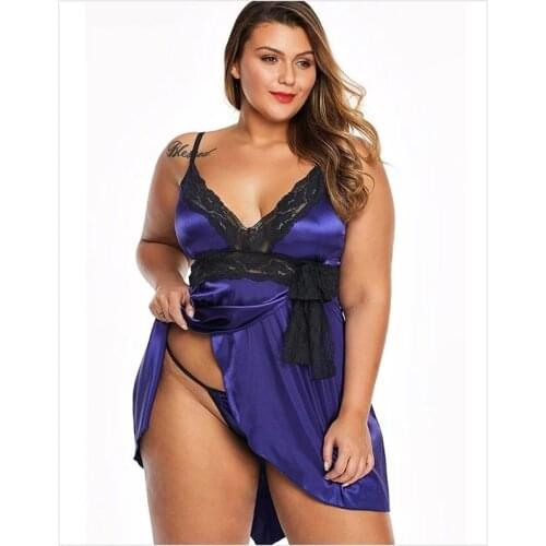 Sexy Large Sleepwear Women Lace XL-5XL Night Dress Sleeveless Nighties V-neck Nightgown Plus Size 3XL Nightdress Nightwear