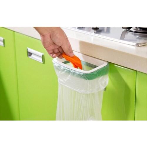 2019 New Hanging Kitchen Cupboard Door Back Cabinet Tailgate Stand Storage Garbage Bags Rack Bin Can Wastebasket Gift