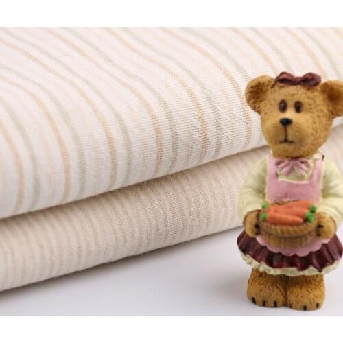 Striped Single Jersey Soft Organic Colored Cotton Baby Underwear Clothing Covering Fabric 50X170cm/ Piece TJ4301