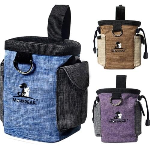Pet Dog Snack Bag Outdoor Portable Training Dog Cat Food Bag Oxford Cloth Training Waist Bag With Free Folding Bowl Pet Supplies