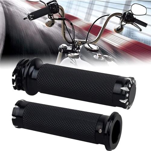 Handlebar Hand Grips Motorcycle Throttle Grip for 1" / 25mm Handle Bars Universal for Harley Dyna Sportster 883 1200
