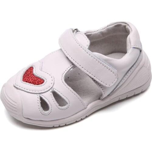 Heart-Shaped Girls Genuine Leather Sandals Breathable Sports Children Casual Sandals Hollow Out Baby Toddler Shoes Sandalias