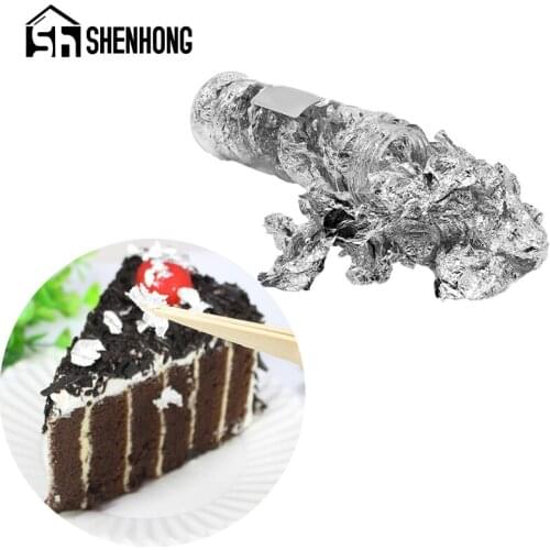 SHENHONG Mousse Cake Dessert Decorating Tools Silver Foil Wedding Birthday Pastry Ice Cream Chocolate Fondant Decorative