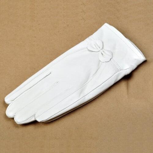 Svadilfari New 2018 Genuine Leather Womens White High Grade Party Mittens Sheepskin Lady Winter Cute Pink Plus Velvet Gloves