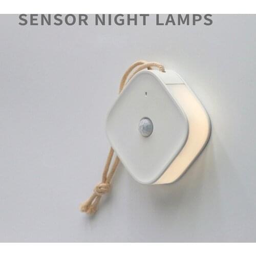 LED PIR Infrared Body Motion Sensor Night Light USB Rechargeable Magnet Wall Lamp for Closet Wardrobe Stairs Toilet