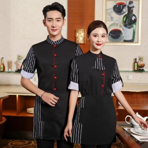 Coffee Shop Waiter Uniform Women Western Restaurant Waitress Uniform Hotel Cleaning Work Wear Bakery Kitchen Chef Jacket Outfit