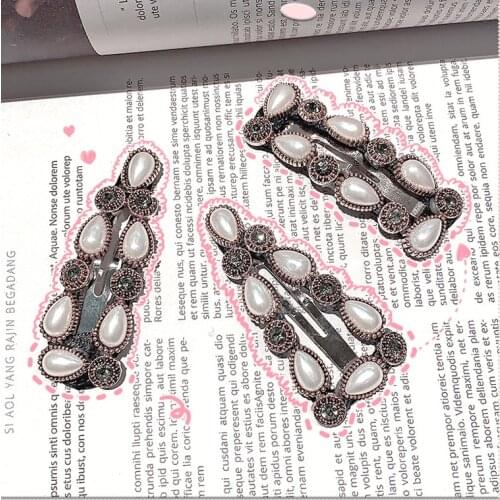 High Quality Handmade Metal Crystal Imitation Pearl Hairpin Hair Clip for Women Vintage Baroque Animal Party Hairpin Accessories