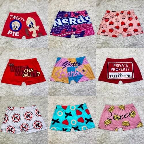 Womens 2021 New Cartoon Creative Shorts High Waist Home Short Pajamas Womens Fitness Sports Cycling Boxer Shorts Wholesale