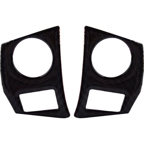 1 Pair Left & Right Carbon Fiber Black Steering Wheel Button Cover Trim Frame Fit for Toyota Corolla 2018 2017 2016 2015 2014