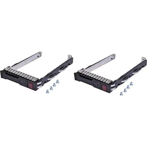 2-Pack) 2.5 Inch 651687-001 651699-001 SAS SATA Hard Drive Tray Caddy for HP G8 G9 DL120 DL160 DL180 DL360 and More