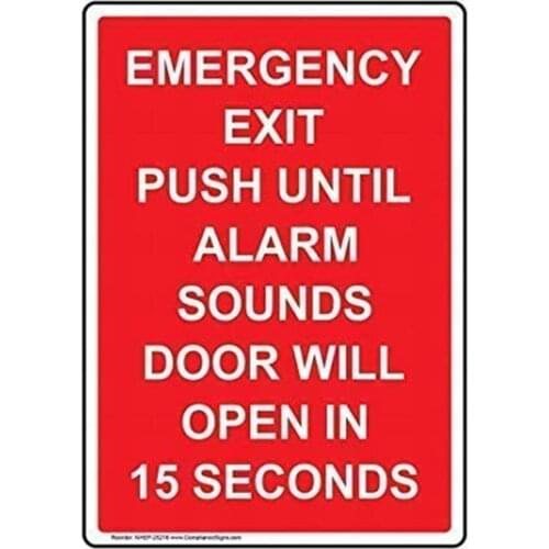 Emergency Exit Push Until Alarm Sounds Car Old Fashion Tin Signs Vintage Look Metal Plate Poster Plaque for Cafe Bar Garage