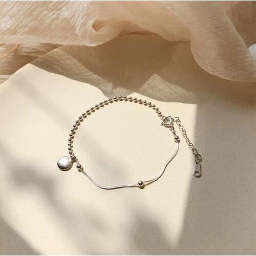 Modern Jewelry Geometry Bracelet Fashion Simple Design Hight Quality Silvery Plating Chain Bracelet For Good Friend Gifts