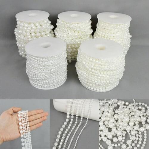 3Meters 4-12mm Imitation Pearl Beads Line Chain Trim Pearls for Crafts Wedding Party Decoration DIY Jewelry Findings Accessories
