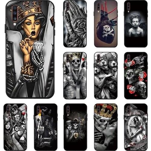 Skeleton Skull Poker Case For Samsung S21 Case Funda For SamsungS21 Ultra S20 FE S21 Plus S10 Note 20 10 Lite 8 9 S10e TPU Cover