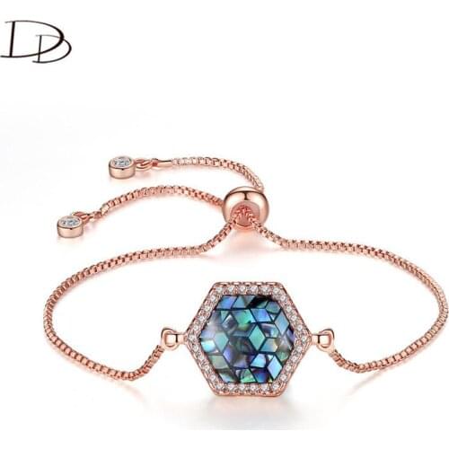DODO Vintage European Style Hexagon Bracelets For Women Boho Colorful Reflective Stone & AAA Zircon Inlay bileklik Jewelry B168