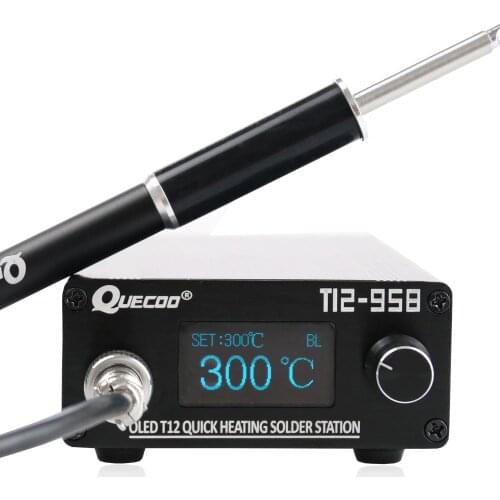 STM32 V3.1S T12-958 Soldering Station Digital Electronic Soldering iron 1.3inch Display with M8 handle and iron tip welding tool