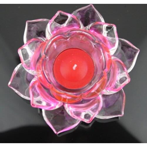 Lotus Flower Crystal Figurines Miniatures Luxury Glass Flower Ornaments Home Decoration Accessories