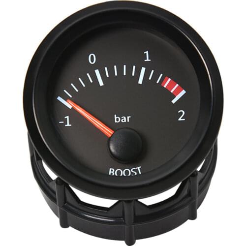 2 "52mm Turbo Boost Gauge -1-2 Bar Car Turbo Boost Gauge Meter With Sensor and Holder Bar Turbo Pressure Gauge for Car 12V